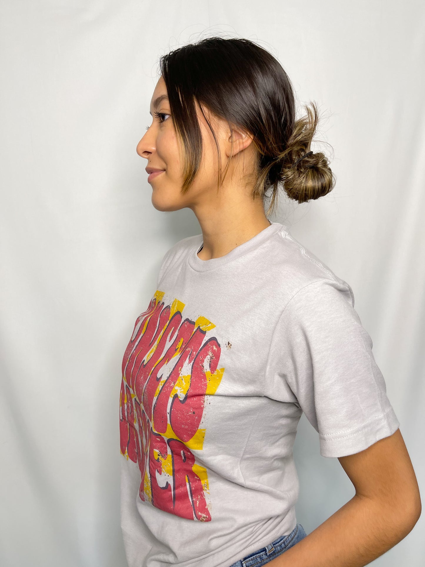 Model is wearing size small