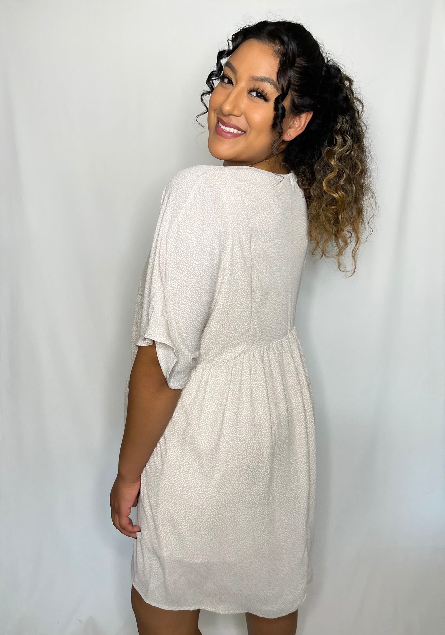 Model is wearing size large