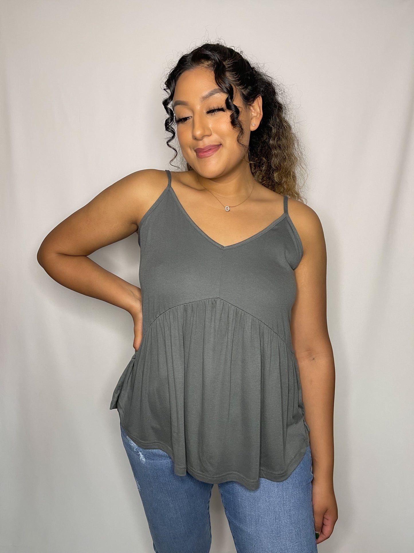 Model is wearing size large